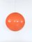 Lampada a sospensione sferica in resina arancione, Italia, anni '60, Immagine 1