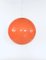 Spherical Orange Resin Pendant Lamp, Italy, 1960s, Image 1