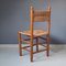 Wooden Chair with Rush Seat and Backrest, 1960s 3