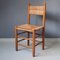 Wooden Chair with Rush Seat and Backrest, 1960s 1