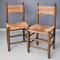 Wooden Chairs with Rush Seats and Backrests, 1960s, Set of 2 4