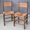Wooden Chairs with Rush Seats and Backrests, 1960s, Set of 2, Image 4