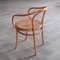No. 209 Armchair in Blonde Bentwood and Rattan from Ligna, 1970s 5