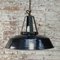 Vintage French Industrial Black Enamel Pendant Light from Mazda 4