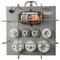 Panel de control industrial vintage de metal gris, Imagen 1