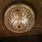 Large Art Deco Style Clear Glass Hemisphere Flush Mount, 1960s 7