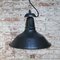 Vintage French Industrial Blue and Black Enamel Pendant Light 4