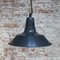 Vintage French Industrial Blue and Black Enamel Pendant Light 4