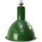 Vintage Industrial Green Enamel Pendant Lamp, Image 1