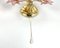 Vintage Brass Chandelier and Sconces with Murano Glass Flowers, Italy, Set of 3 9