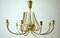 Hammered Brass Chandelier, Italy, 1950s 6