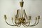 Hammered Brass Chandelier, Italy, 1950s 2