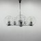 Chrome & Clear Bubble Glass 5-Arm Chandelier, 1970s, Image 1