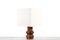 Vintage Wooden Table Lamp with Square Shade, 1970s, Image 2