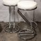 Mid-Century White Vinyl & Chrome Bar Stools, 1960s, Set of 2 9