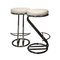 Mid-Century White Vinyl & Chrome Bar Stools, 1960s, Set of 2 1