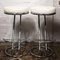 Mid-Century White Vinyl & Chrome Bar Stools, 1960s, Set of 2 4