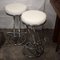 Tabourets de Bar Mid-Century en Vinyle Blanc et Chrome, 1960s, Set de 2 5