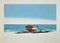 Enotrio Pugliese, Seascape with Boat, Screen Print, 1960s, Image 1