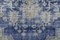 Alfombra Oushak turca de lana azul, años 50, Imagen 5