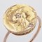 20th Century 18 Karat French Diamonds Rose Gold Minerva Round Shape Ring, 1890s 3