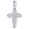 Pendentif croix moderne en or blanc 18 carats et pavé de diamants 1