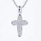 Pendentif croix moderne en or blanc 18 carats et pavé de diamants 7