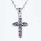 18 Karat Modern Diamond Paving White Gold Cross Pendant, Image 8