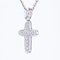 18 Karat Modern Diamond Paving White Gold Cross Pendant, Image 4