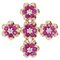 Pendentif croix moderne en or jaune 18k et diamants rubis 1