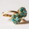 Vintage 18k Gold You and Me Ring with Turquoises, 1960s 8