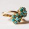 Vintage 18k Gold You and Me Ring with Turquoises, 1960s, Image 8