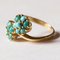 Vintage 18k Gold You and Me Ring with Turquoises, 1960s 4