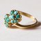 Vintage 18k Gold You and Me Ring with Turquoises, 1960s, Image 4