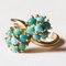 Bague Toi et Moi Vintage en Or 18k avec Turquoises, 1960s 2