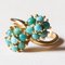 Vintage 18k Gold You and Me Ring with Turquoises, 1960s, Image 2