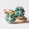 Vintage 18k Gold You and Me Ring with Turquoises, 1960s 1