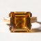Vintage 18k Gold Cocktail Ring with Synthetic Orange Sapphire, 1960s, Image 1