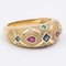 Vintage 18k Yellow Gold Ring with Rubies, Sapphires & Emeralds, 1970s 3