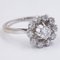 Vintage 18k White Gold Center Diamond & Diamond Outline Ring, 1960s 3