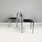 Italian Modern Chairs in Black Leather and Tubular Metal, 1980s, Set of 4, Image 2