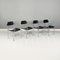 Italian Modern Chairs in Black Leather and Tubular Metal, 1980s, Set of 4, Image 3