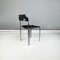 Italian Modern Chairs in Black Leather and Tubular Metal, 1980s, Set of 4, Image 7