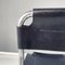 Italian Modern Chairs in Black Leather and Tubular Metal, 1980s, Set of 4 16