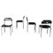 Italienische Moderne Stühle aus schwarzem Leder & Metallrohr, 1980er, 4 . Set 1
