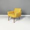 Poltrone Mid-Century moderne in legno e tessuto giallo, Italia, anni '60, set di 2, Immagine 2