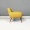 Poltrone Mid-Century moderne in legno e tessuto giallo, Italia, anni '60, set di 2, Immagine 4