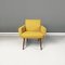 Mid-Century Modern Italian Armchairs in Yellow Fabric & Wood, 1960s, Set of 2 3