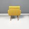 Poltrone Mid-Century moderne in legno e tessuto giallo, Italia, anni '60, set di 2, Immagine 6