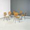 Moderne italienische Mid-Century Stühle aus Korbgeflecht & schwarzem Metall, 1960er, 6 . Set 3
